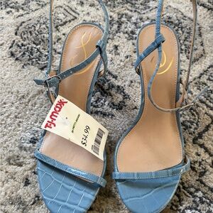 Women's Blue Strappy Heeled Sandals